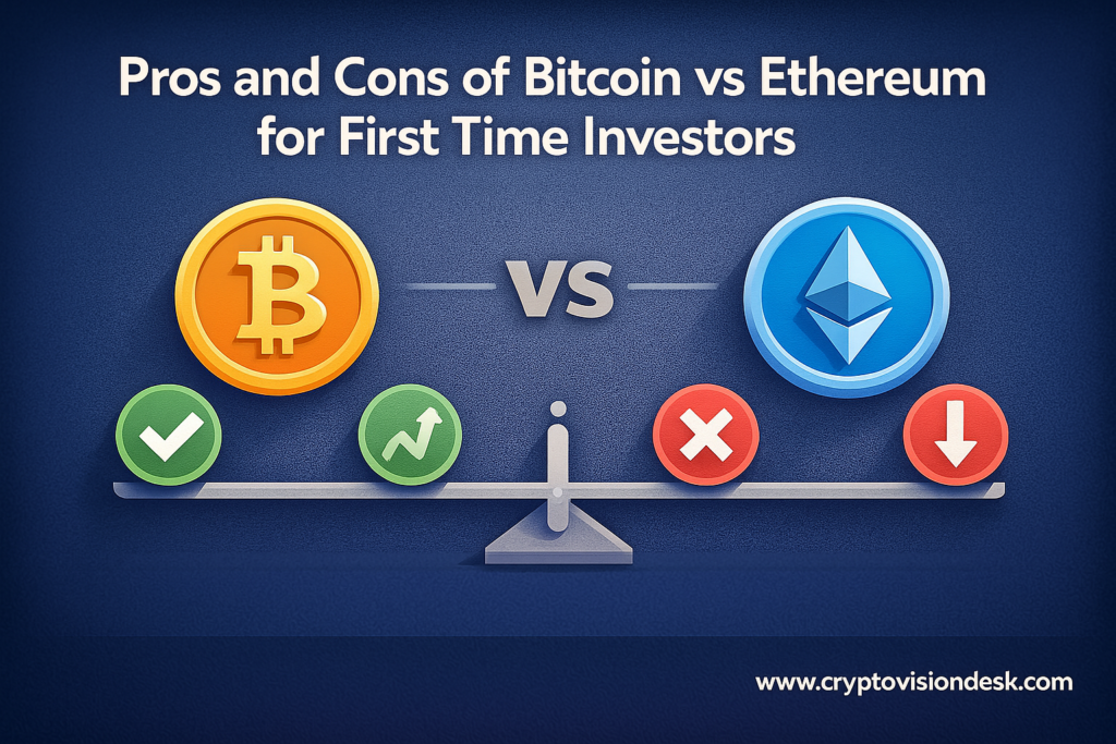 Pros and Cons of Bitcoin vs Ethereum for First Time Investors