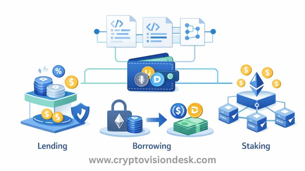 DeFi for Beginners 2026: Lending, Borrowing, and Staking Explained