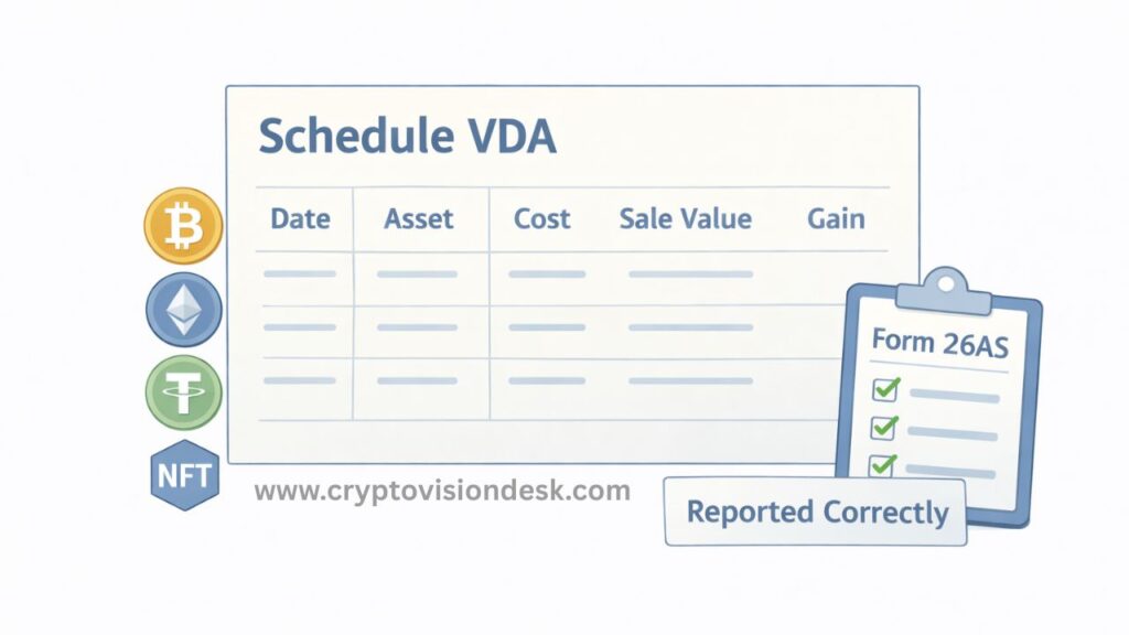 How to report crypto in Schedule VDA, and which ITR form usually fits beginners