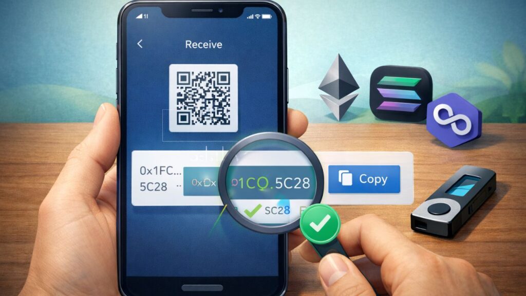 Find and Double Check Your Wallet Receiving Address